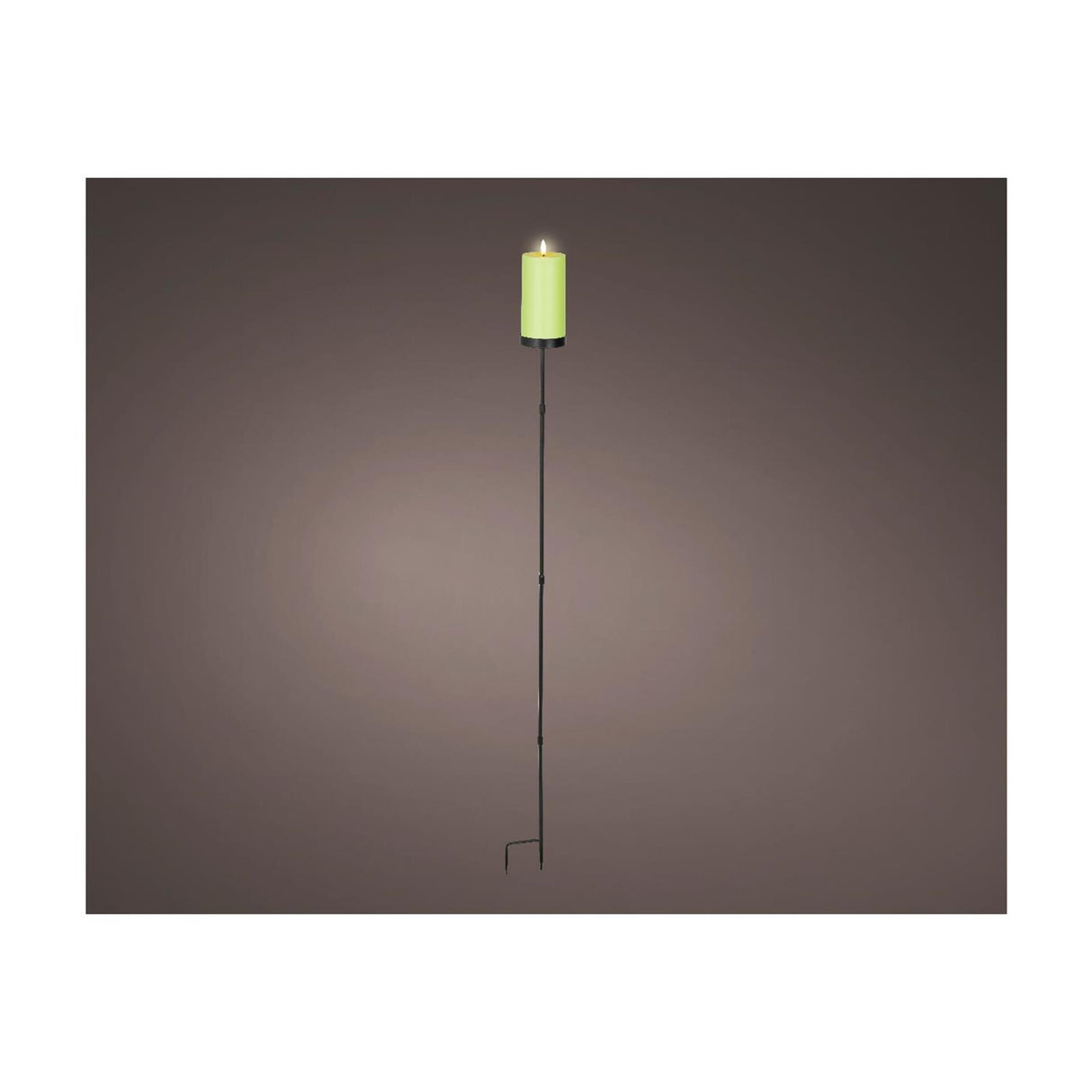 Lumineo solar candle on plug green ø7xh117cm