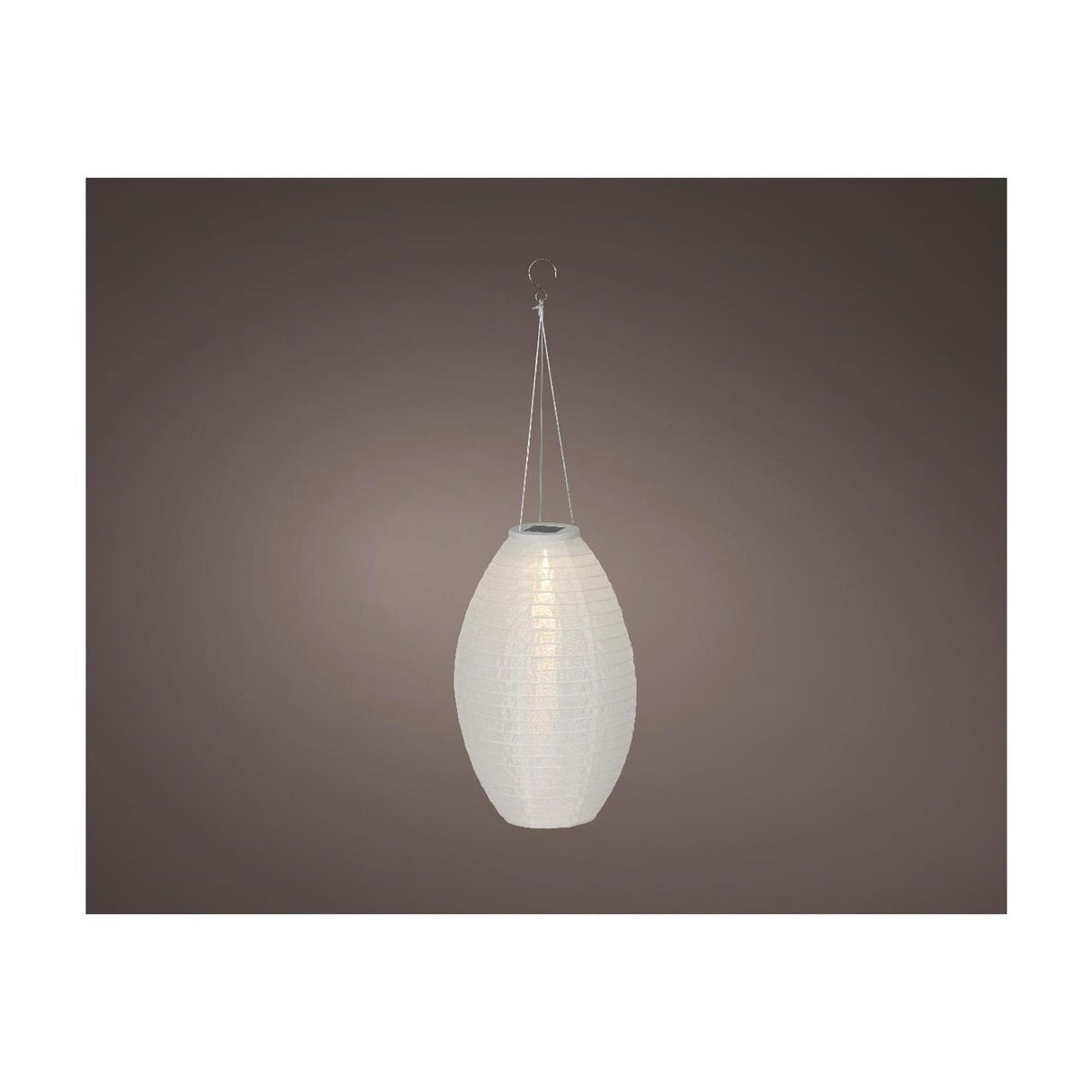 Lumineo solar lantern white nylon ø22xh33cm