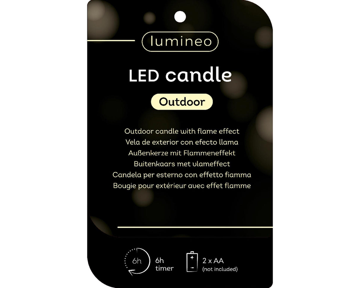 Decoris LED outdoor candle iron h6.5cm green