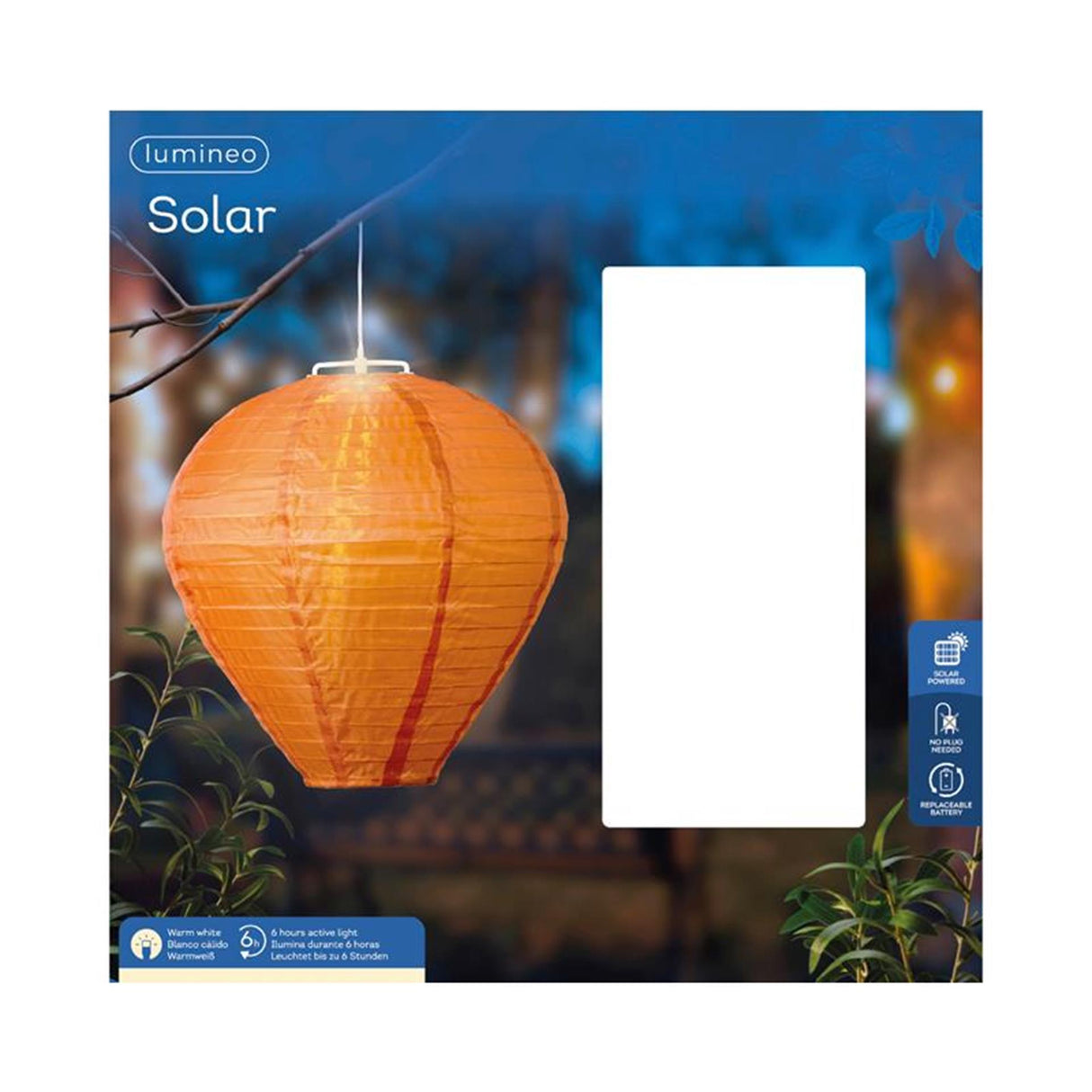 Lumineo Solarlantern Nylon Ø30x28cm