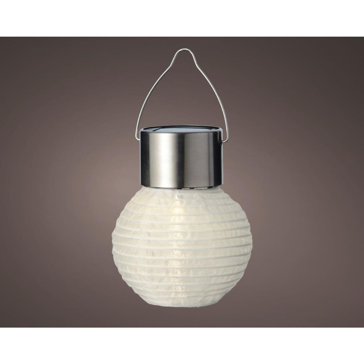 Lumineo solar lantern nylon ø7xh9.5cm white