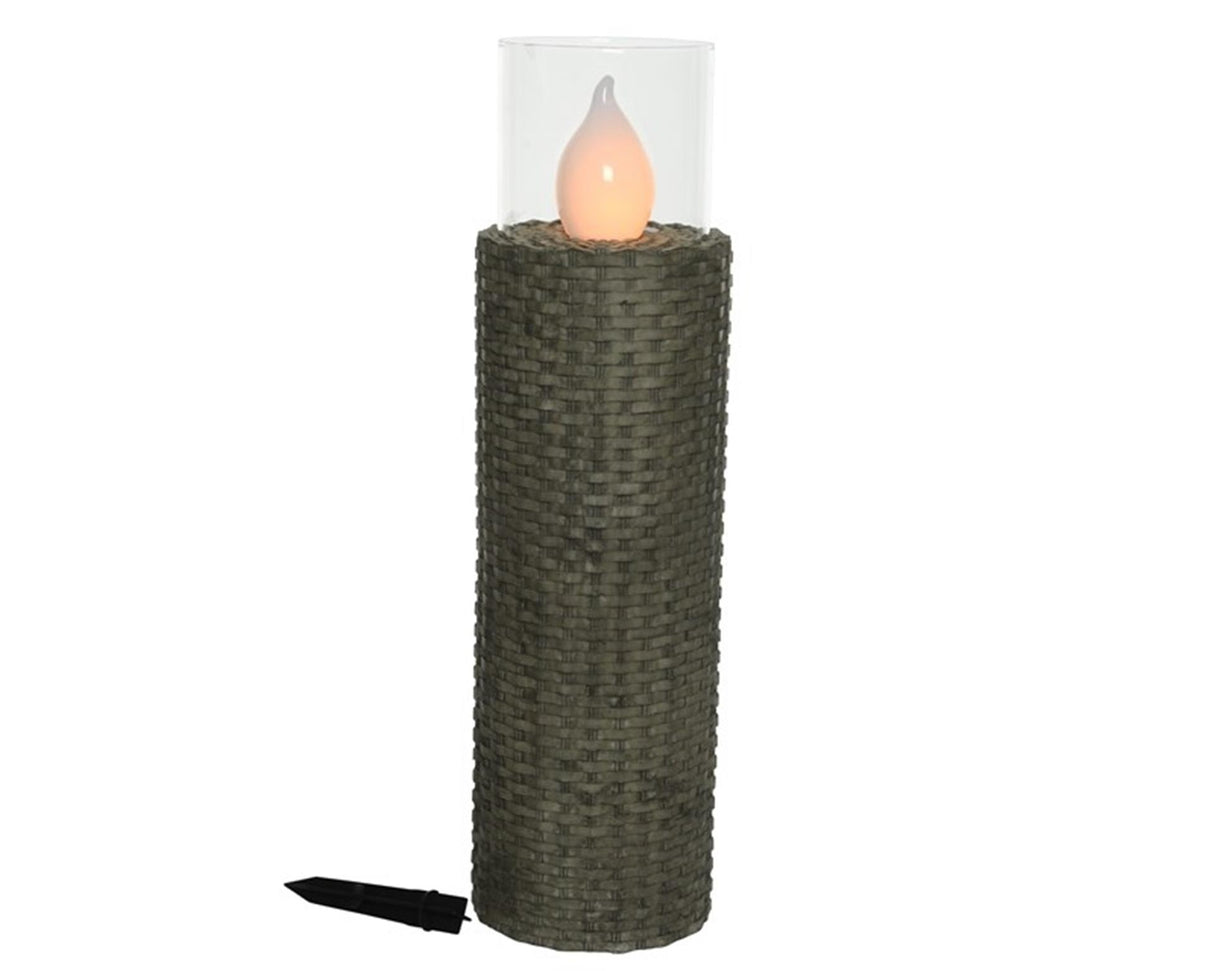 Lumineo LED solar plug wicker 63x18cm anthracite
