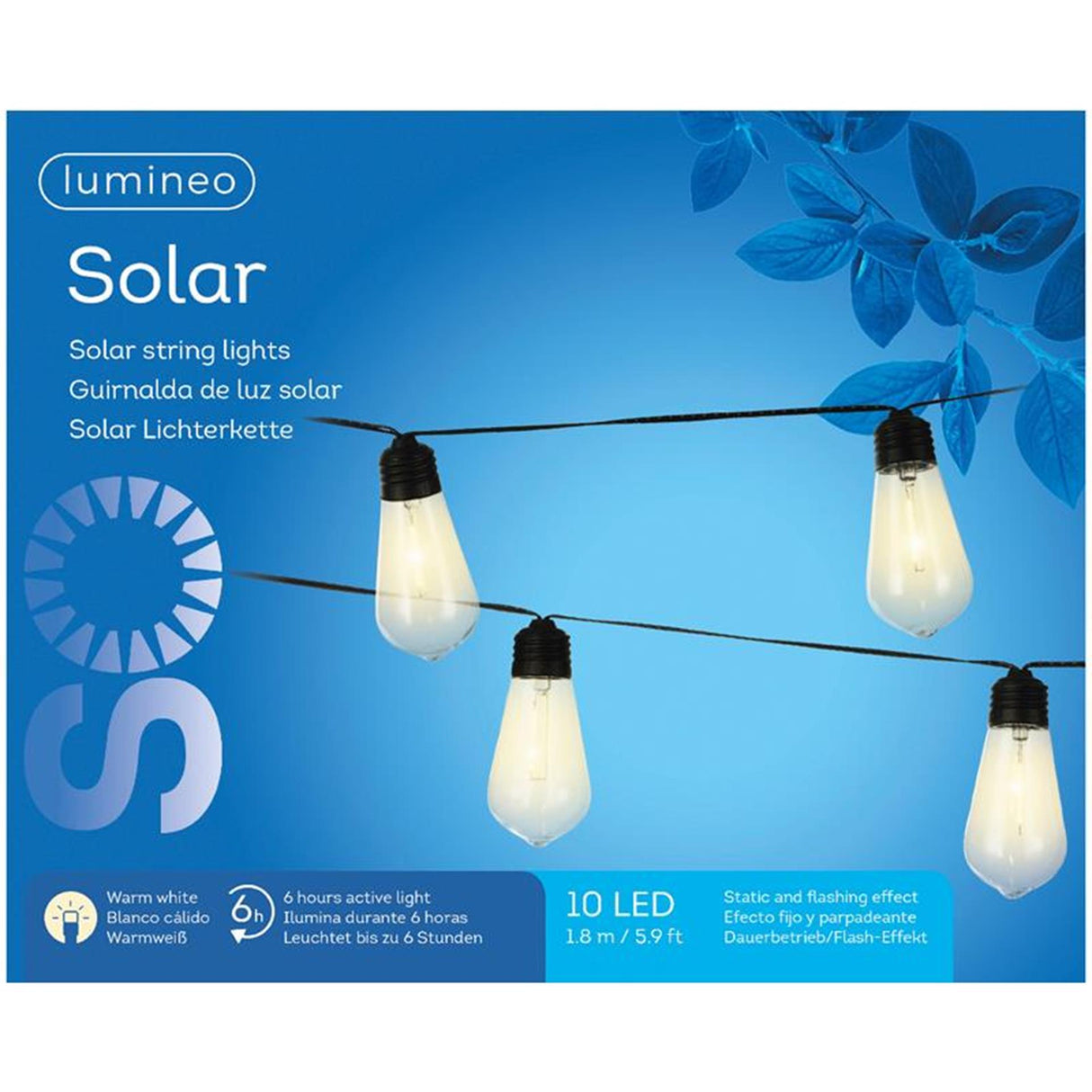 Lumineo string lighting LED solar l180cm