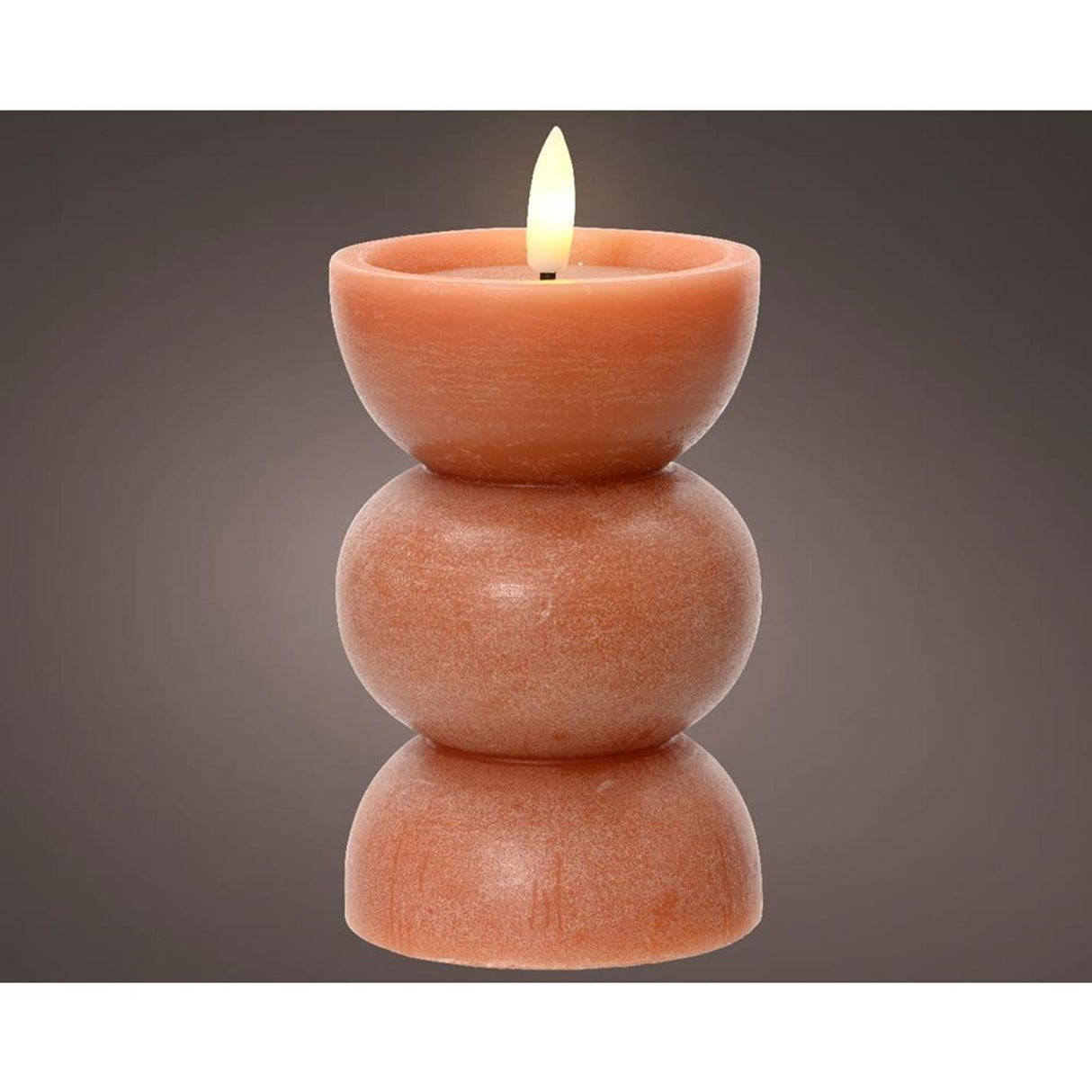 Lumineo LED candle flame effect h14.5cm terra