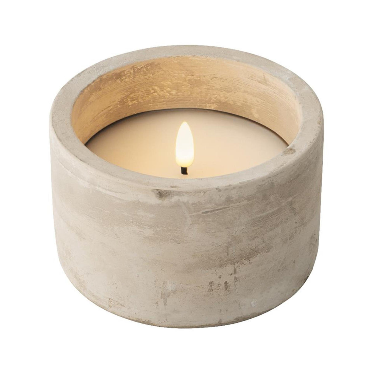 Lumineo led candle flame effect dia12cm gray
