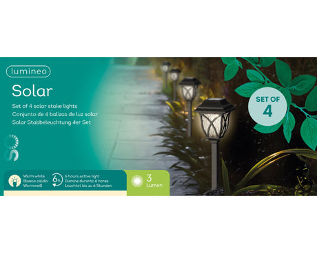 Lampa solarna Lumineo h33cm, zestaw 4 szt