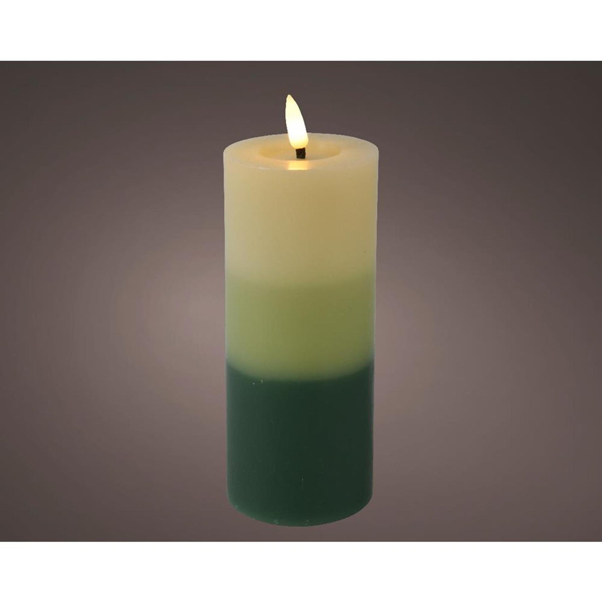 Lumineo LED candle flame effect gradient 11cm green