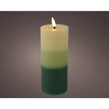 Lumineo LED candle flame effect gradient 15cm green