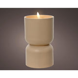 Lumineo LED candle flame effect diabolo 16cm cream