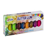 Grafix glitterlimsett 8 tuber á 140ml