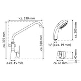 EISL EISL Badmengkraanset SPEED II chroomkleurig