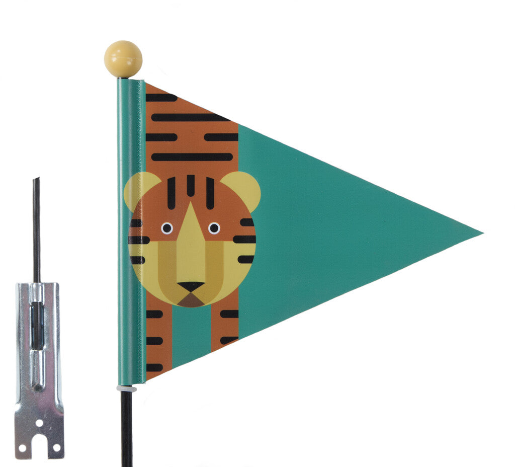 Security flag Pexkids Tiger Green with tiger print