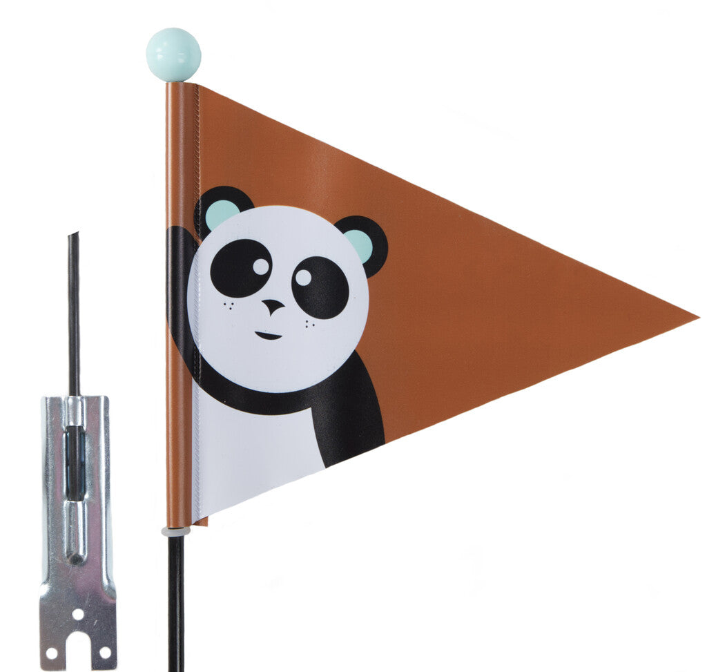 Sicherheitsflagge Pexkids Panda Braun mit einem Panda -Druck