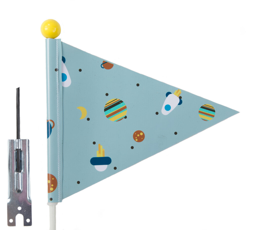 Bandera de seguridad Pexkids Rocket Blue con estampado de cohete