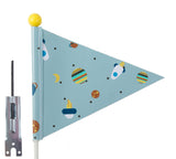 Security flag Pexkids Rocket Blue with rocket print