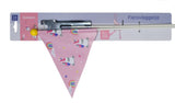 Bandera de seguridad Pexkids Unicorn Pink con estampado de unicornio