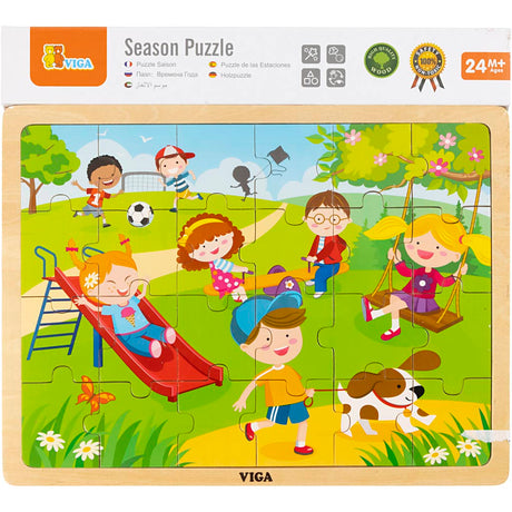 Viga Saisons Holzpuzzel, Saisons, Fréijoer, Gréisst 30x22,5 cm, 24 Deeler, 1 Stéck