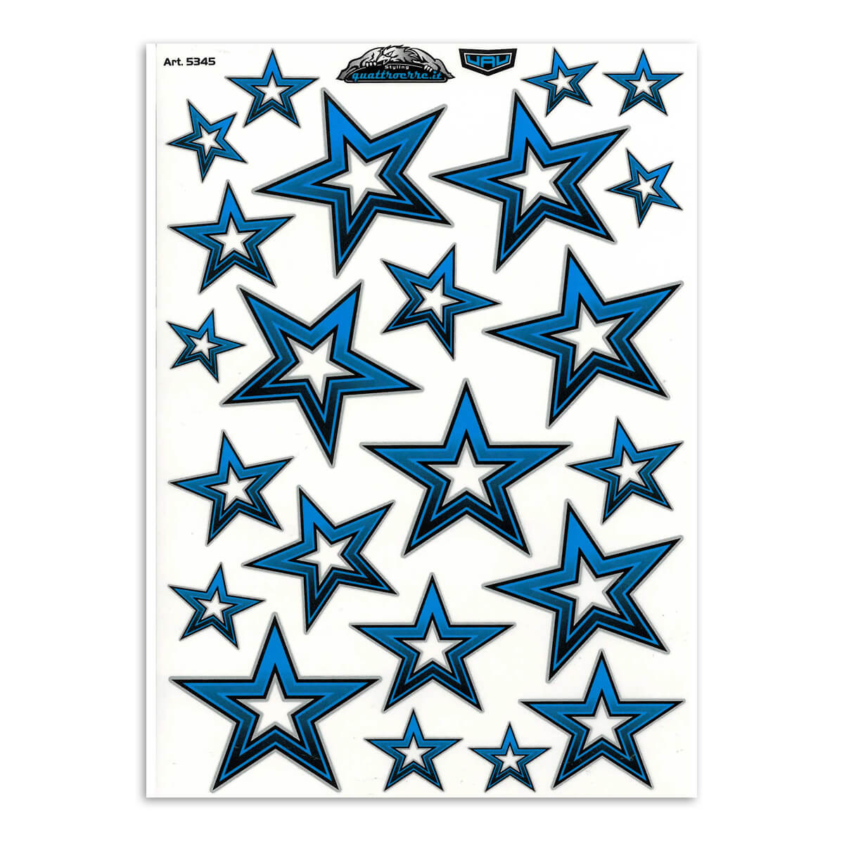 Sticker set of blue stars