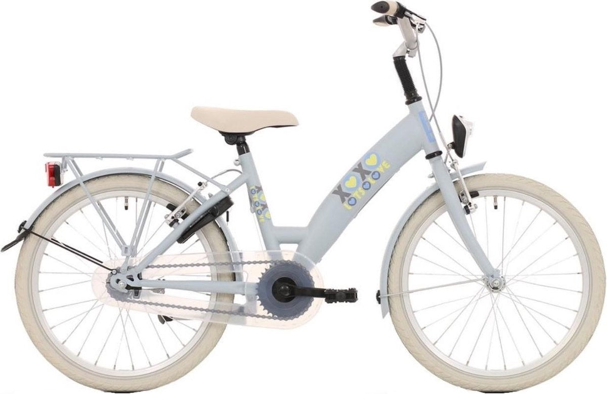 Bikefun Kinderfiets 20 Lots of Love met remnaaf blauw