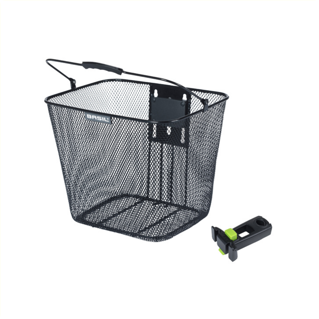 Basil Bicycle Basket Bilbao KF Fissaggio incluso il supporto del gambo 26 x 22 x 27 cm nero