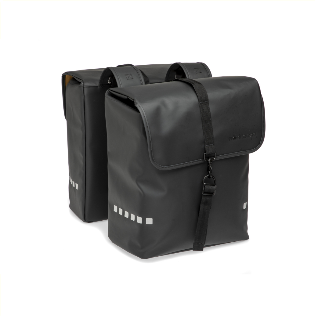 NewLooxs New Bicycle bag Odense Double, Black, Water -repellent, Reflection, suitable for electric bicycles