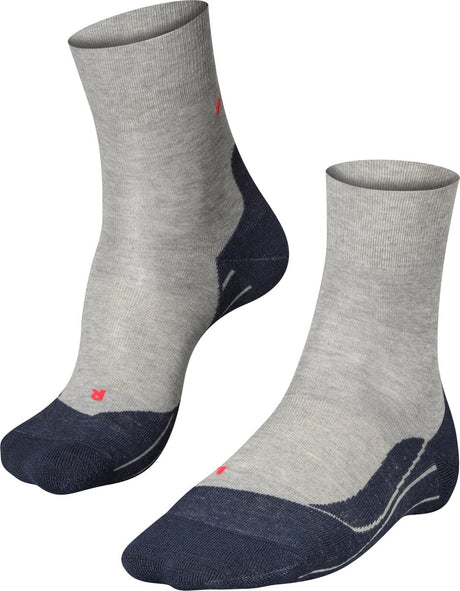 Calzini da corsa da uomo in materiale funzionale Falke Ru4 antivesciche in cotone grigio - taglia 42-43