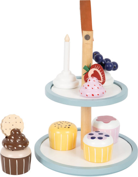 Small foot - étagère à nourriture en bois avec cupcakes, 13 pièces.