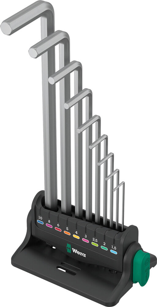 Wera 950 9 Hex-Plus 8 L-Key Set, Metric, Chrome-plated, 9-piece - 05022102001