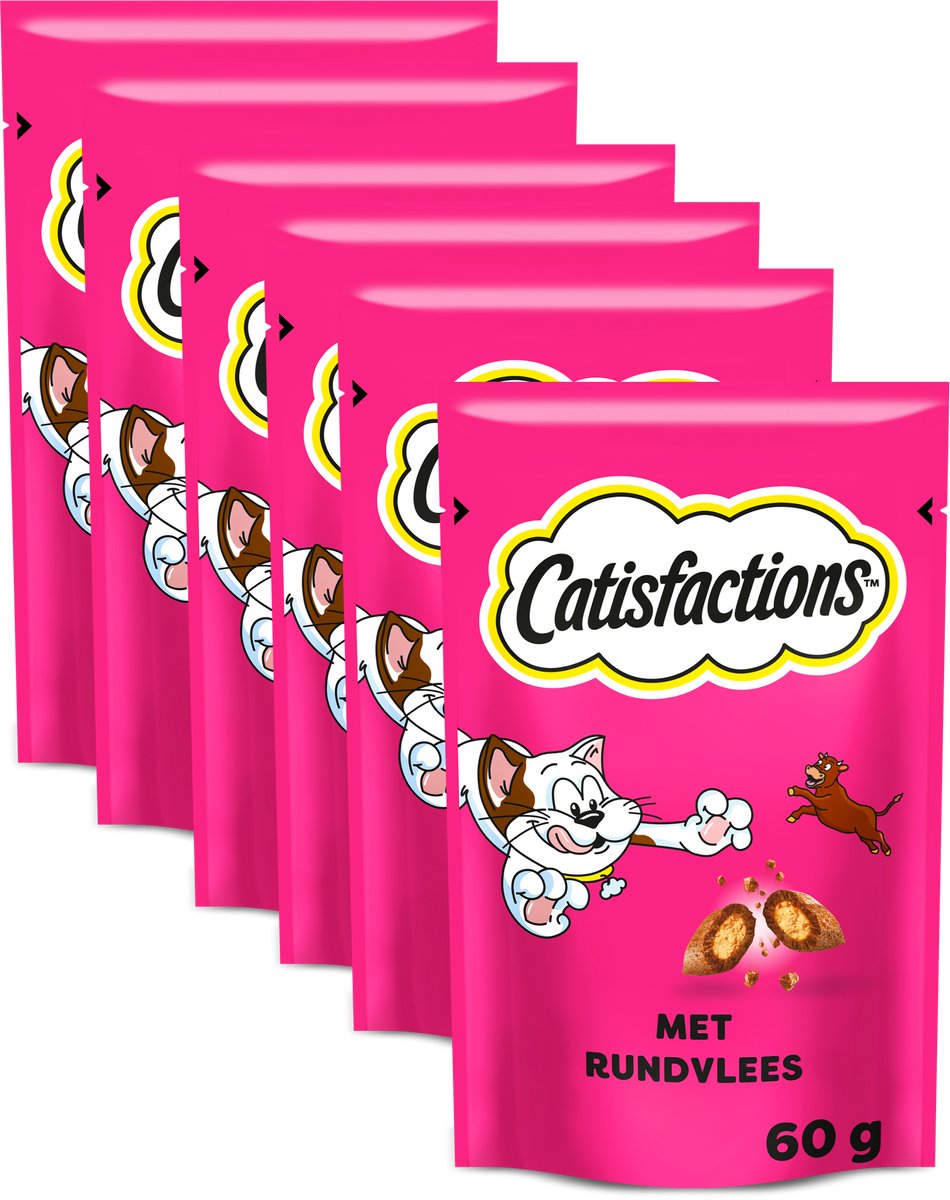 Catisfactions Kazeschneider - Snacks - Rëndfleesch - 6 Poschen à 60g
