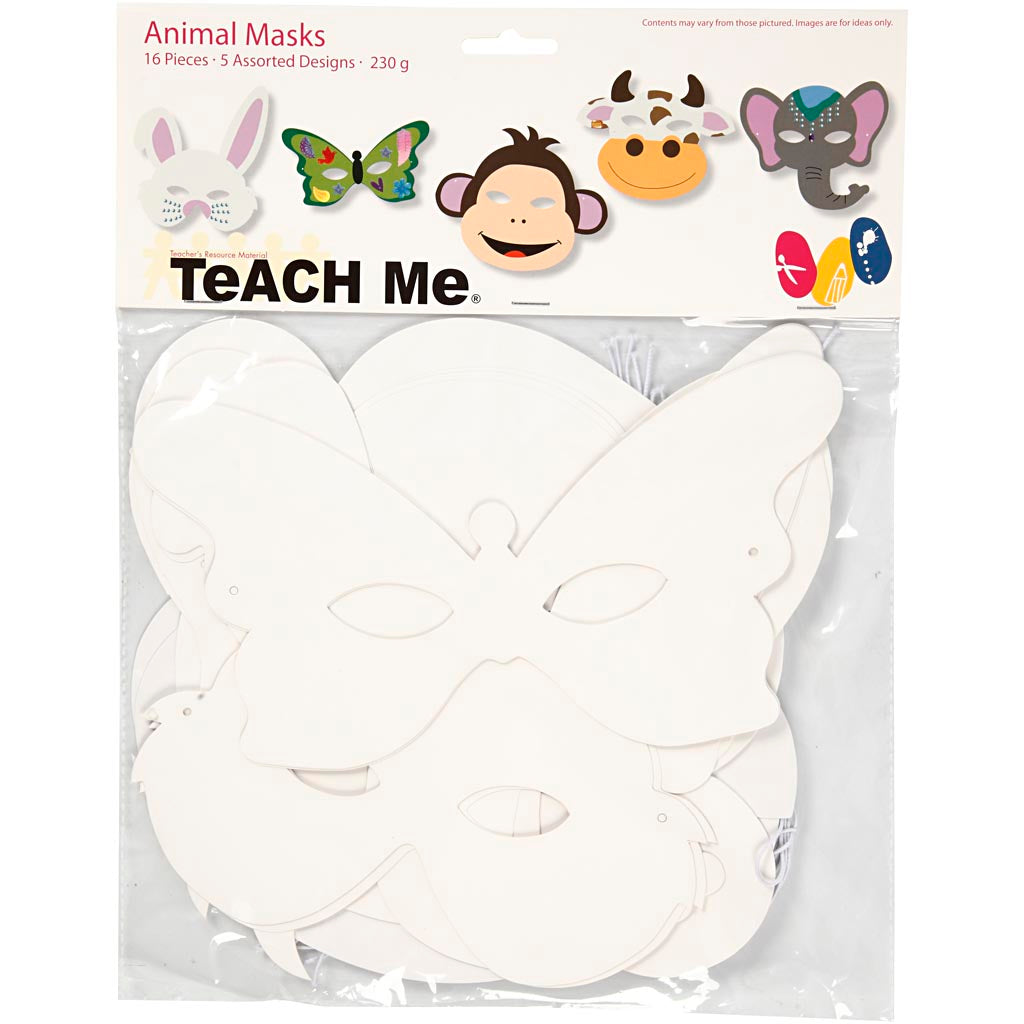 Creativ company https: www.cchobby.nl animal masks-h-13-24-cm-w-20-28-cm-230-gr-white-16-piece-1-box