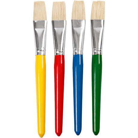 Creativ Company čopiči za otroke, D: 19 cm, Š: 20 mm, ploščati, 4 kosi 1 škatla