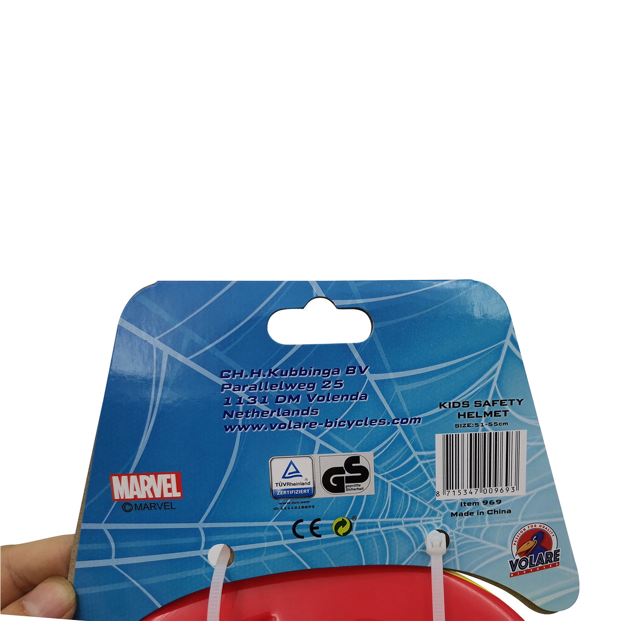 Spiderman Fietshelm Spider-Man jongens 51-55 cm Blauww rood