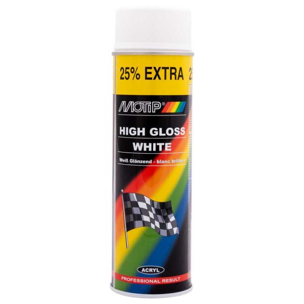 White gloss, 500 ml can. Motip