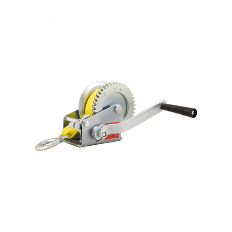 Trailergear hand winch with strap + hook 540 kg.