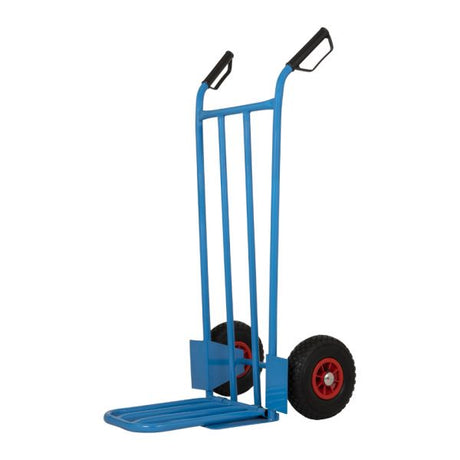 Blue hand truck + flap 200 kg.