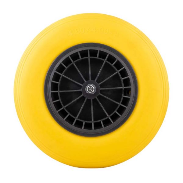 Ruota a carpensetto 4.00-8 PU PLASICO GIALLO