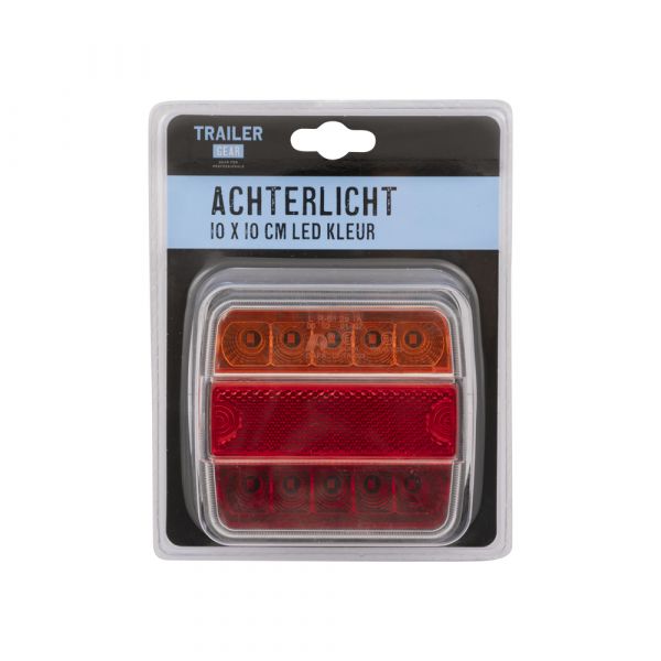 Trailergear TRAILERGEAR Achterlicht 10x10cm. LED KLEUR