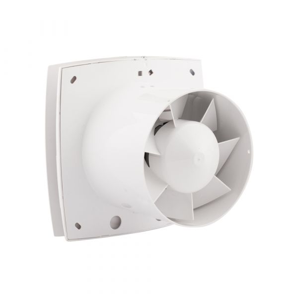 Ventilator 125 mm Silent met timer. vochtsensor wit