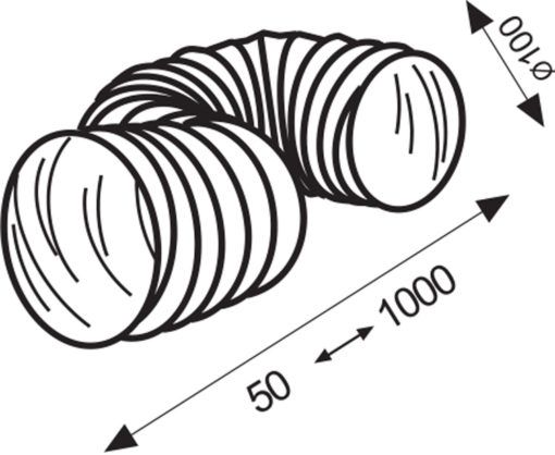 Tuyau flexible PVC blanc 100 mm 1 mètre