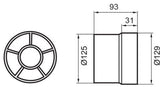 Imp -fentator 125 mm osnovna bela