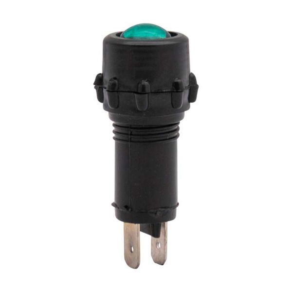 Green LED indicator light.