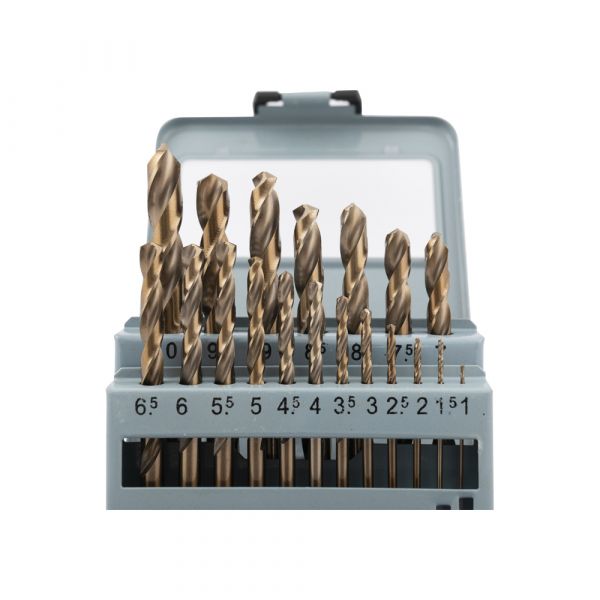 Cobalt drill bit set, 19-pc.