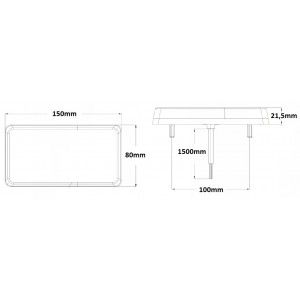 LED de feux arrière en AC Basic 150x80x21,5 mm.