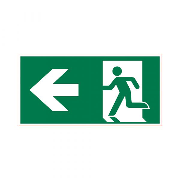 Emergency exit sign left - 150x300 mm.