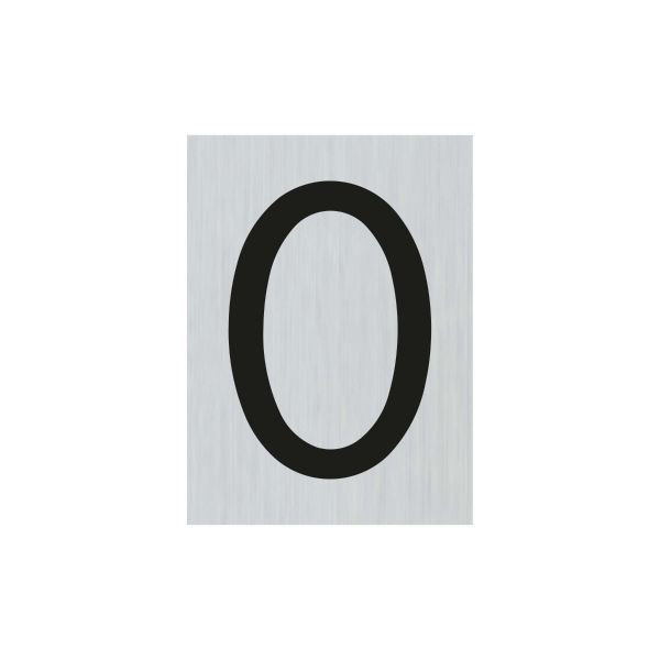 Hliníkový štítek číslo 0 - 44x60 mm samolepící.