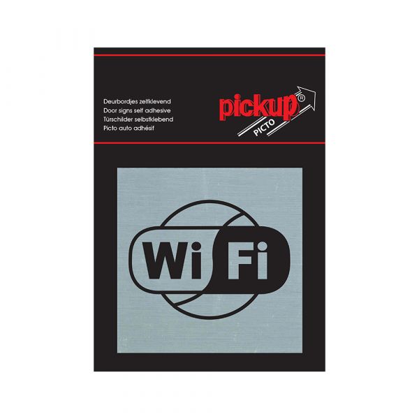 Aluminum WiFi sign - 80x80 mm self-adhesive.