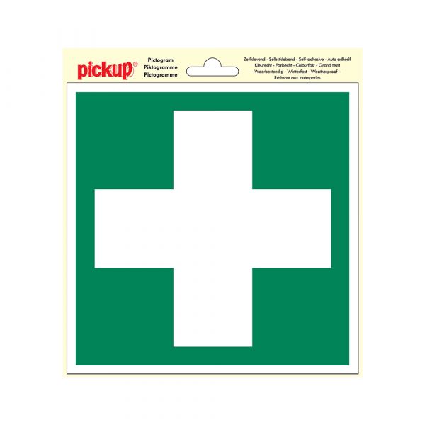 Éischt Hëllef Sticker - 200x200 mm.