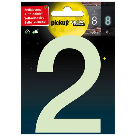 Glow in the dark number 2 - 100 mm self-adhesive.