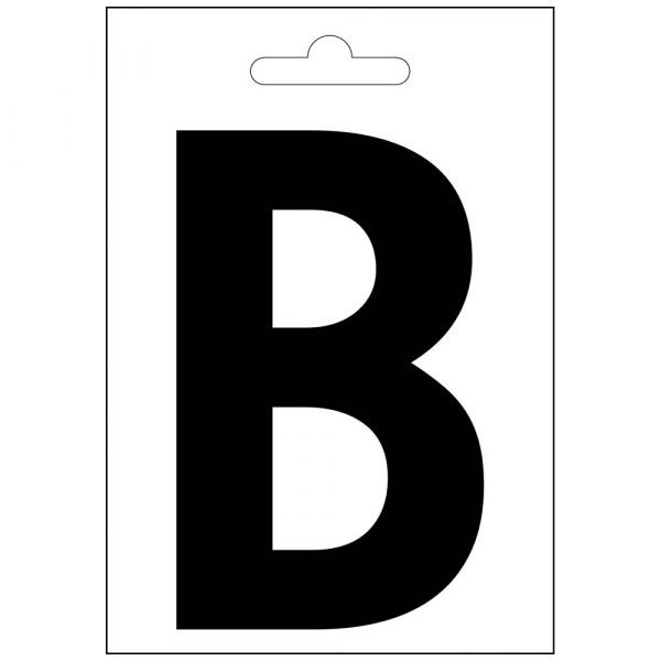 Nautisk bokstav b sort 100 mm.