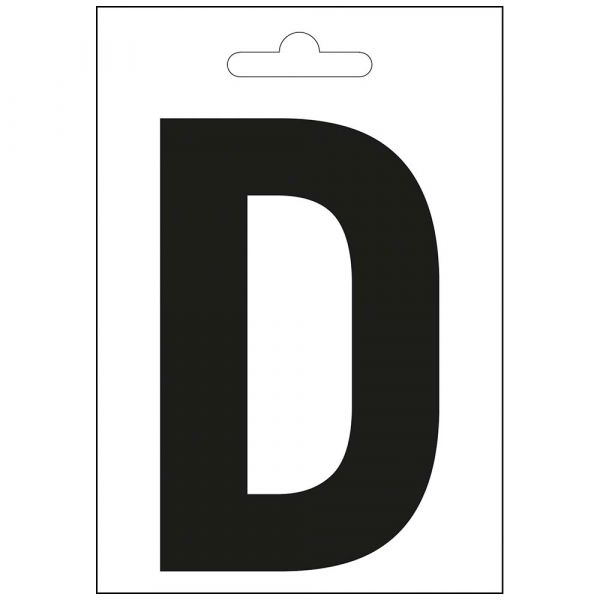 Nautisk bokstav d sort 100 mm.